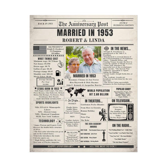 Married in 1953 - Customizable Headline and Image