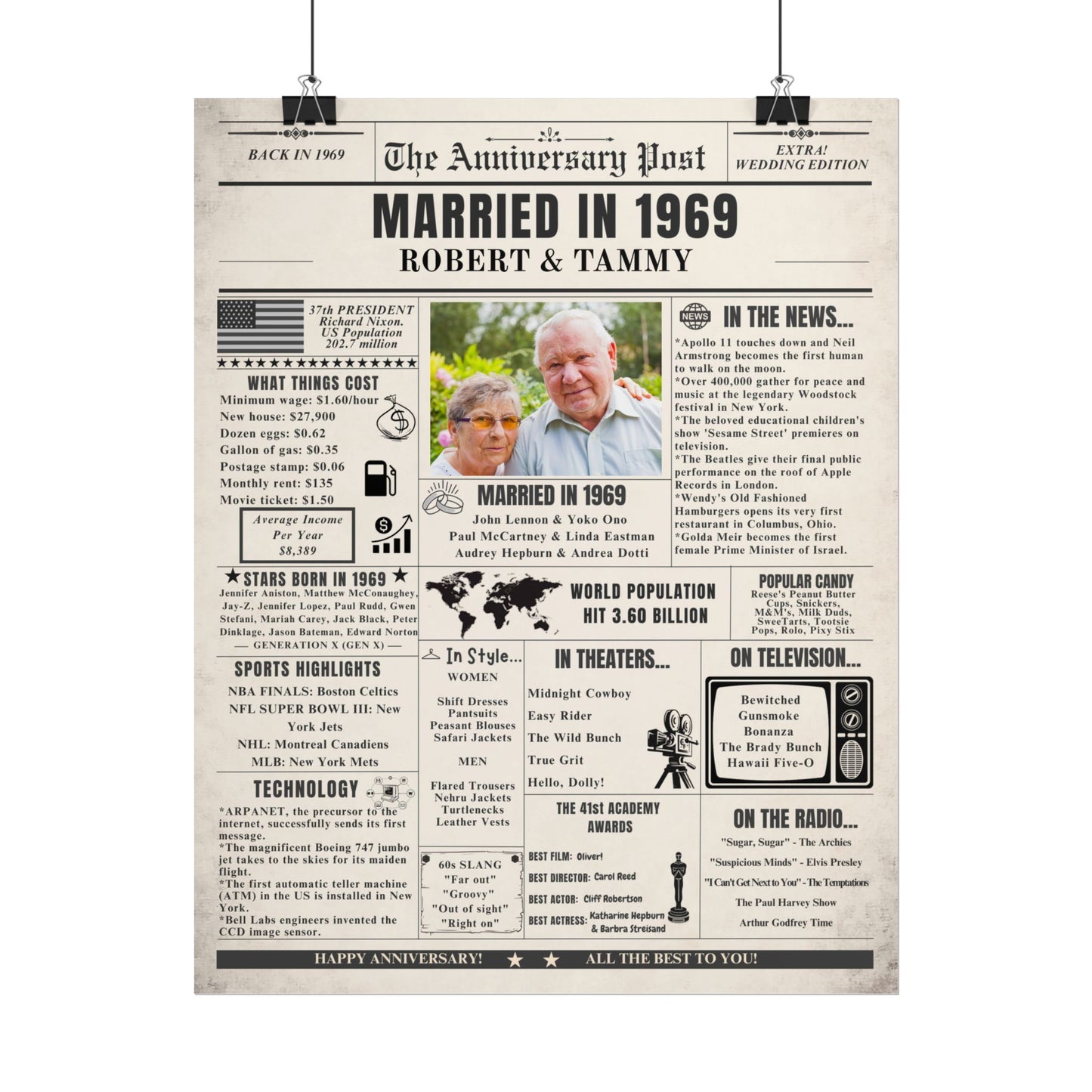 Married in 1969 - Customizable Headline and Image
