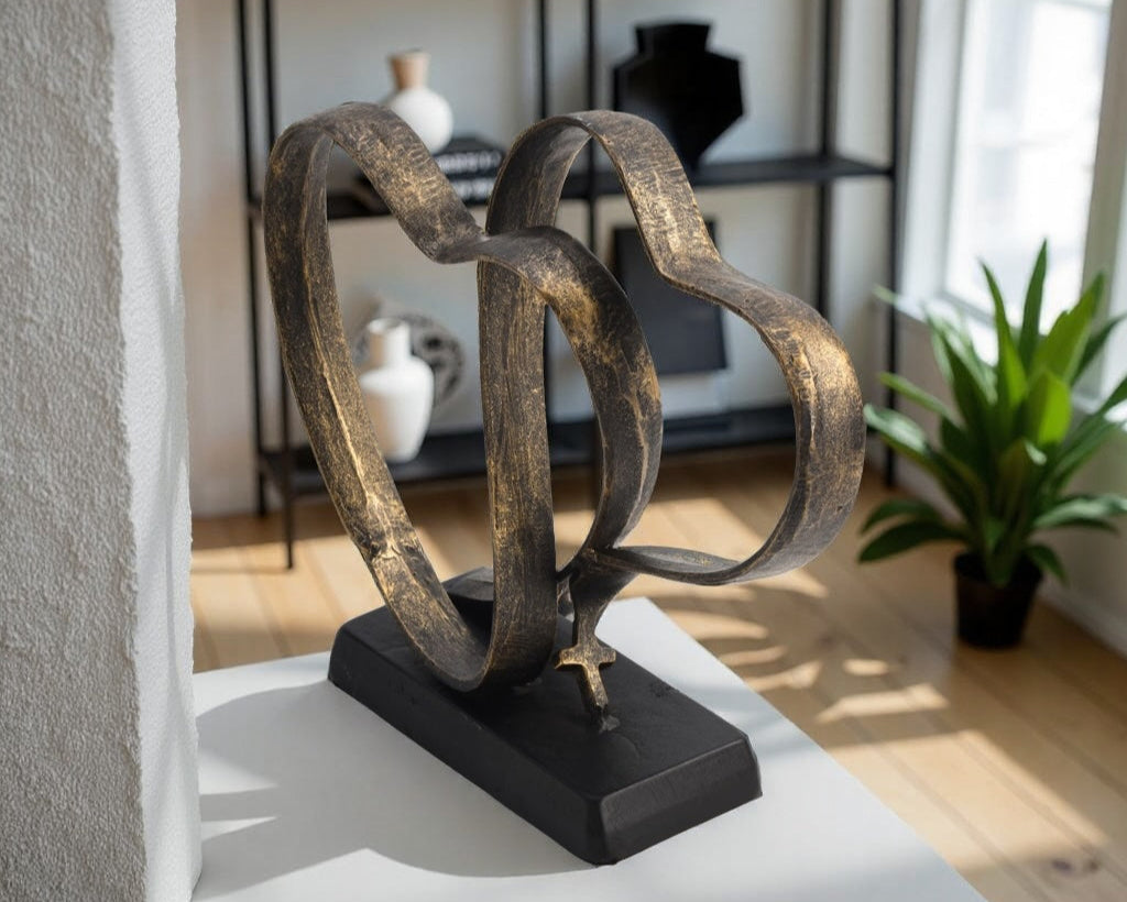 Marriage Takes Three Iron Hearts and cross - Anniversary gift for couples